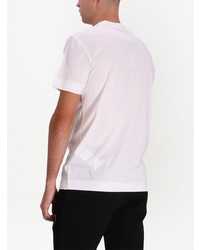 T-shirt à col rond brodé blanc Emporio Armani