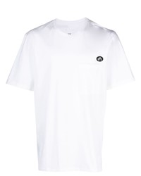 T-shirt à col rond brodé blanc Oamc