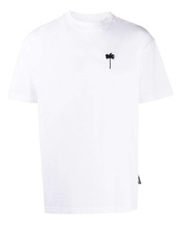 T-shirt à col rond brodé blanc Palm Angels