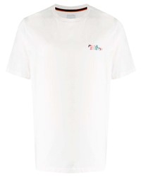 T-shirt à col rond brodé blanc Paul Smith