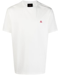 T-shirt à col rond brodé blanc Peuterey