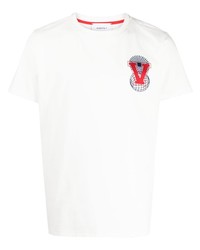 T-shirt à col rond brodé blanc Ports V