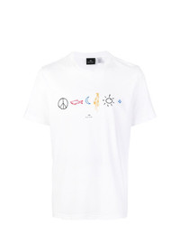 T-shirt à col rond brodé blanc Ps By Paul Smith