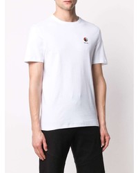 T-shirt à col rond brodé blanc Raeburn