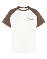 T-shirt à col rond brodé blanc Rhude