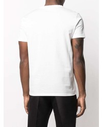 T-shirt à col rond brodé blanc Alexander McQueen