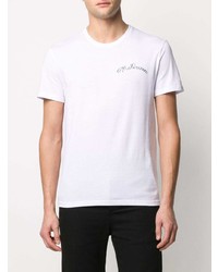 T-shirt à col rond brodé blanc Alexander McQueen