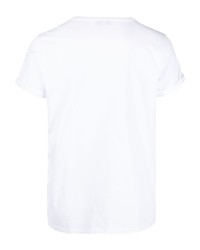 T-shirt à col rond brodé blanc Maison Labiche