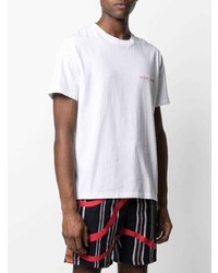 T-shirt à col rond brodé blanc Maison Labiche