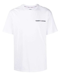 T-shirt à col rond brodé blanc Tommy Jeans