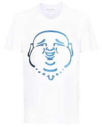 T-shirt à col rond brodé blanc True Religion