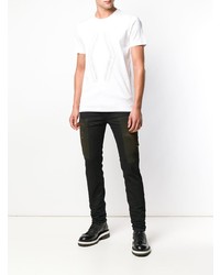 T-shirt à col rond brodé blanc Diesel Black Gold