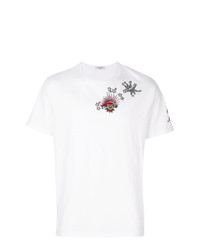 T-shirt à col rond brodé blanc Valentino