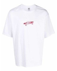 T-shirt à col rond brodé blanc Vans