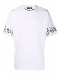 T-shirt à col rond brodé blanc Vision Of Super