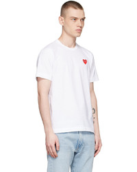 T-shirt à col rond brodé blanc Comme Des Garcons Play