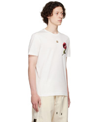 T-shirt à col rond brodé blanc Dolce & Gabbana