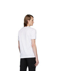 T-shirt à col rond brodé blanc Dolce and Gabbana