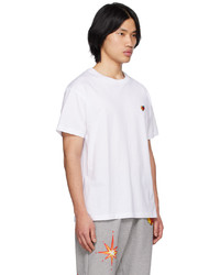 T-shirt à col rond brodé blanc Sky High Farm Workwear