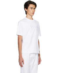 T-shirt à col rond brodé blanc Lanvin