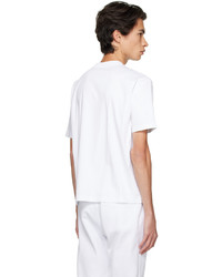 T-shirt à col rond brodé blanc Lanvin