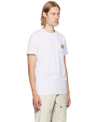 T-shirt à col rond brodé blanc Moncler