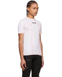 T-shirt à col rond brodé blanc Just Cavalli