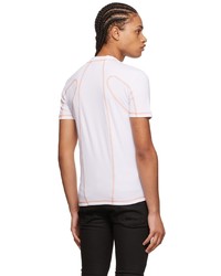 T-shirt à col rond brodé blanc Just Cavalli