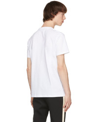 T-shirt à col rond brodé blanc Alexander McQueen