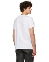 T-shirt à col rond brodé blanc Alexander McQueen