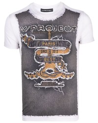T-shirt à col rond brodé blanc Y/Project