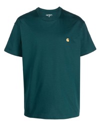 T-shirt à col rond brodé bleu canard Carhartt WIP