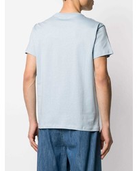 T-shirt à col rond brodé bleu clair Loewe
