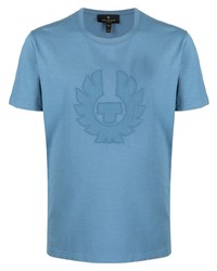 T-shirt à col rond brodé bleu clair Belstaff