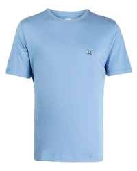 T-shirt à col rond brodé bleu clair C.P. Company