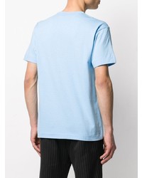 T-shirt à col rond brodé bleu clair Comme Des Garcons Play