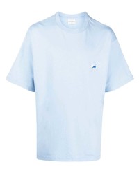 T-shirt à col rond brodé bleu clair Drôle De Monsieur