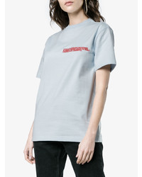 T-shirt à col rond brodé bleu clair Calvin Klein 205W39nyc