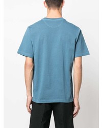 T-shirt à col rond brodé bleu clair Paul Smith