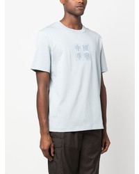 T-shirt à col rond brodé bleu clair Li-Ning