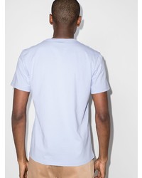 T-shirt à col rond brodé bleu clair MAISON KITSUNÉ