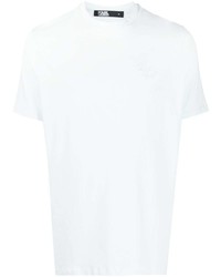 T-shirt à col rond brodé bleu clair Karl Lagerfeld