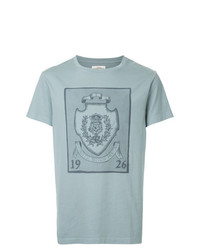T-shirt à col rond brodé bleu clair Kent & Curwen