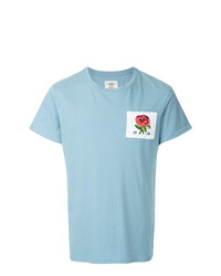 T-shirt à col rond brodé bleu clair Kent & Curwen
