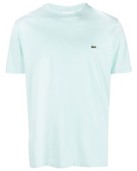 T-shirt à col rond brodé bleu clair Lacoste