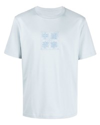 T-shirt à col rond brodé bleu clair Li-Ning