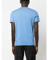 T-shirt à col rond brodé bleu clair Moncler