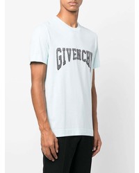 T-shirt à col rond brodé bleu clair Givenchy