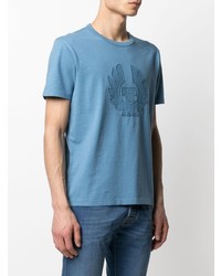 T-shirt à col rond brodé bleu clair Belstaff