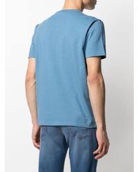 T-shirt à col rond brodé bleu clair Belstaff